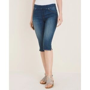 Chico’s Pull On Denim Crop Basic Topaz Indigo Stretch Jegging Jeans